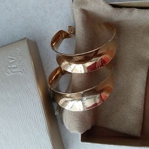 EARRINGS 18K ELECTROPLATED OVER SILVER PIERCED HOOPS